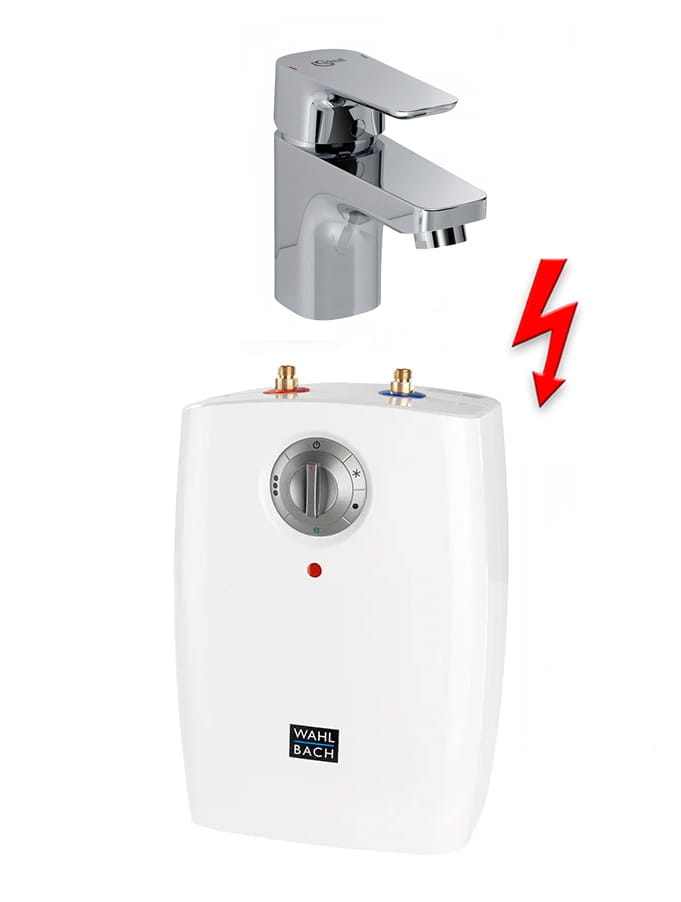 Untertisch Kleinspeicher 5L Wahlbach Warmwasserspeicher mit Niederdruck Armatur